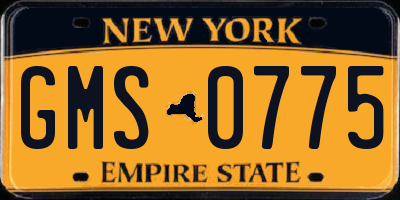 NY license plate GMS0775