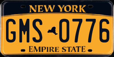 NY license plate GMS0776