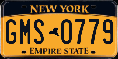 NY license plate GMS0779
