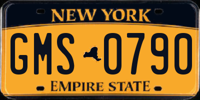 NY license plate GMS0790