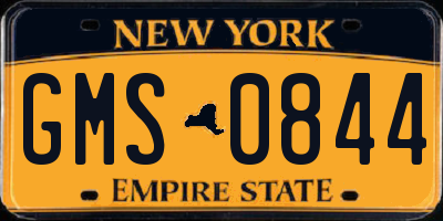 NY license plate GMS0844