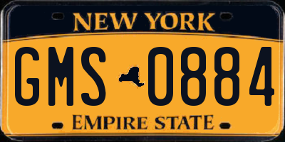 NY license plate GMS0884