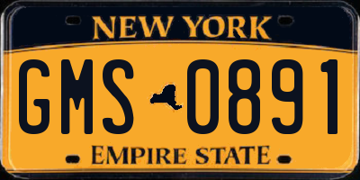 NY license plate GMS0891