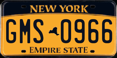NY license plate GMS0966