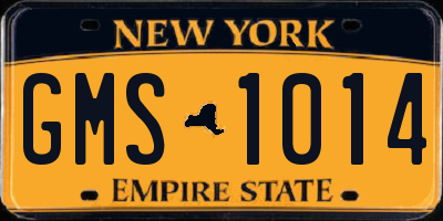 NY license plate GMS1014