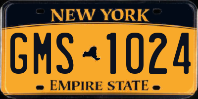 NY license plate GMS1024