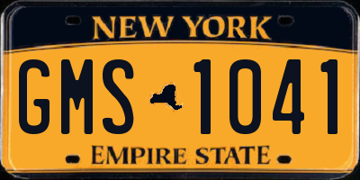 NY license plate GMS1041