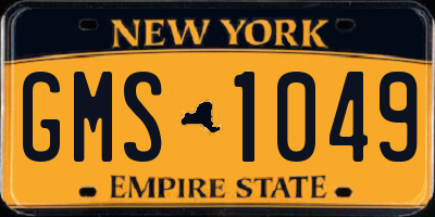 NY license plate GMS1049