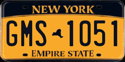 NY license plate GMS1051