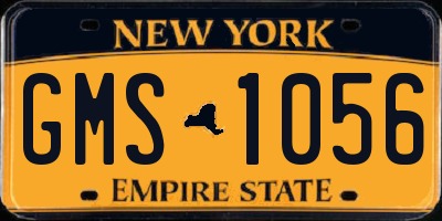 NY license plate GMS1056