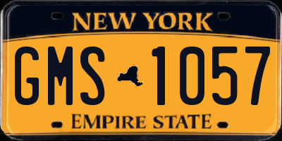 NY license plate GMS1057