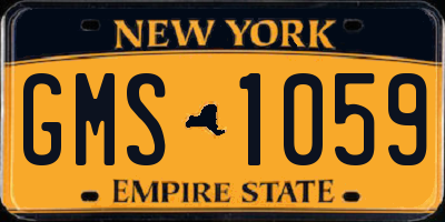 NY license plate GMS1059