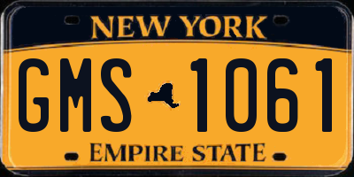 NY license plate GMS1061