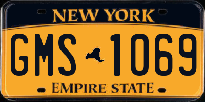NY license plate GMS1069