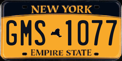 NY license plate GMS1077