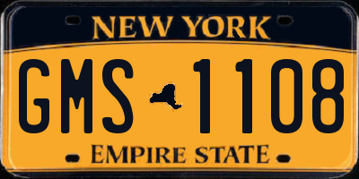 NY license plate GMS1108