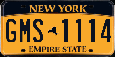 NY license plate GMS1114
