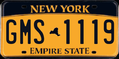 NY license plate GMS1119