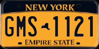 NY license plate GMS1121