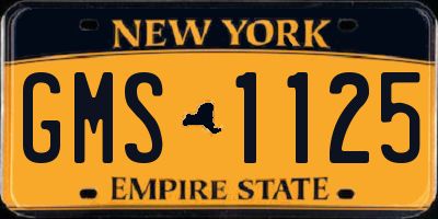 NY license plate GMS1125