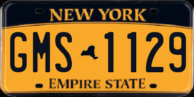 NY license plate GMS1129