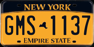 NY license plate GMS1137