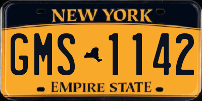 NY license plate GMS1142