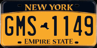 NY license plate GMS1149