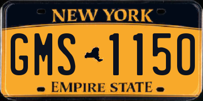 NY license plate GMS1150