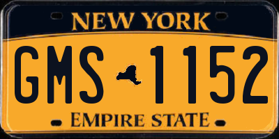 NY license plate GMS1152