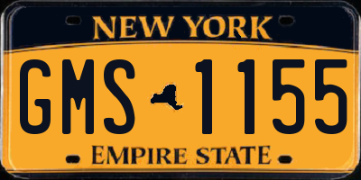 NY license plate GMS1155