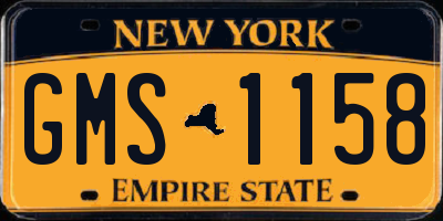 NY license plate GMS1158