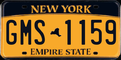 NY license plate GMS1159