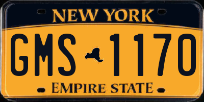 NY license plate GMS1170