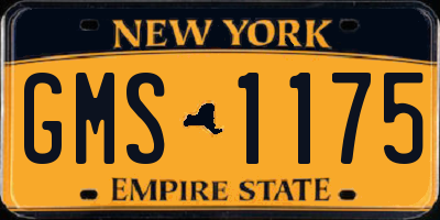 NY license plate GMS1175