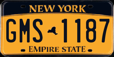 NY license plate GMS1187