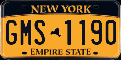 NY license plate GMS1190