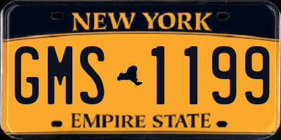 NY license plate GMS1199