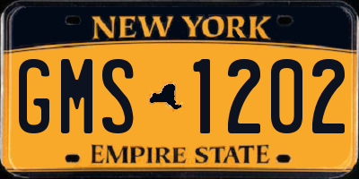 NY license plate GMS1202