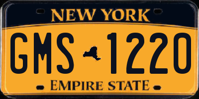 NY license plate GMS1220