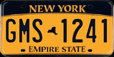 NY license plate GMS1241
