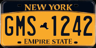 NY license plate GMS1242