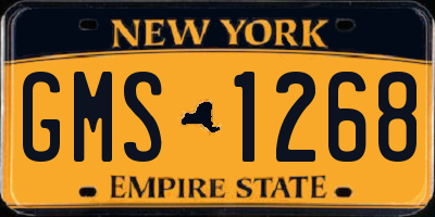 NY license plate GMS1268