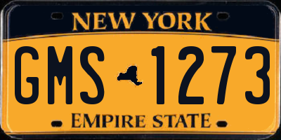 NY license plate GMS1273