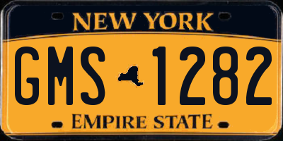 NY license plate GMS1282