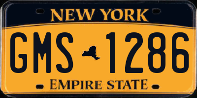 NY license plate GMS1286