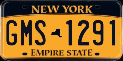 NY license plate GMS1291
