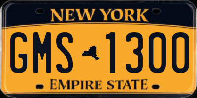 NY license plate GMS1300
