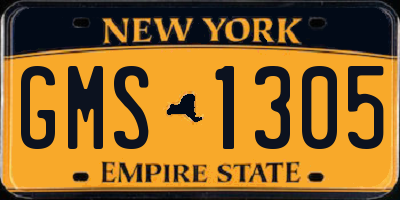 NY license plate GMS1305