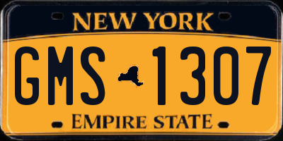 NY license plate GMS1307